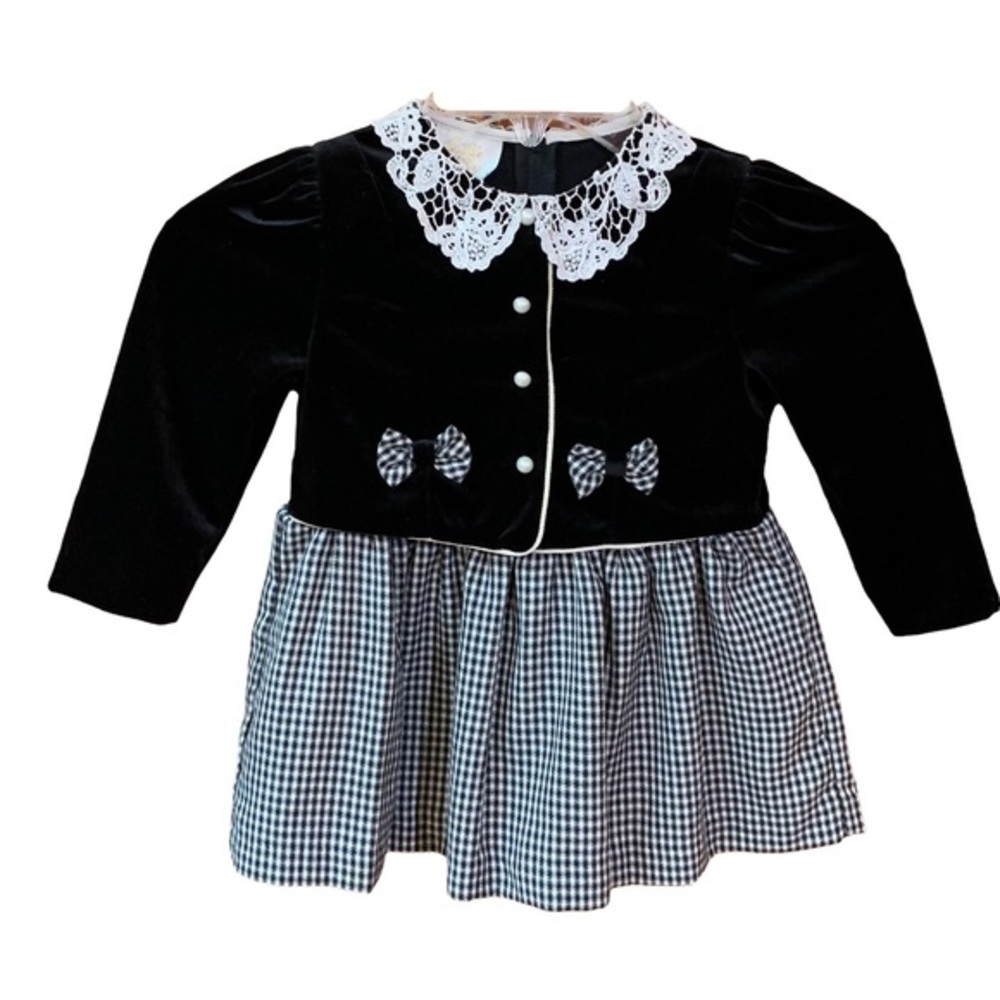 Little Bitty‎ Black & White Checked Dress 24 months